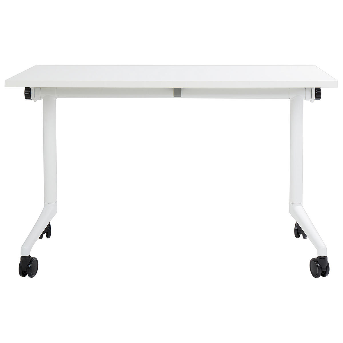 PSACÍ STŮL Skládací Bílý 120/60 cm s kolečky Cavi - bílá, kompozitní dřevo (60/120/75cm) - Beliani
