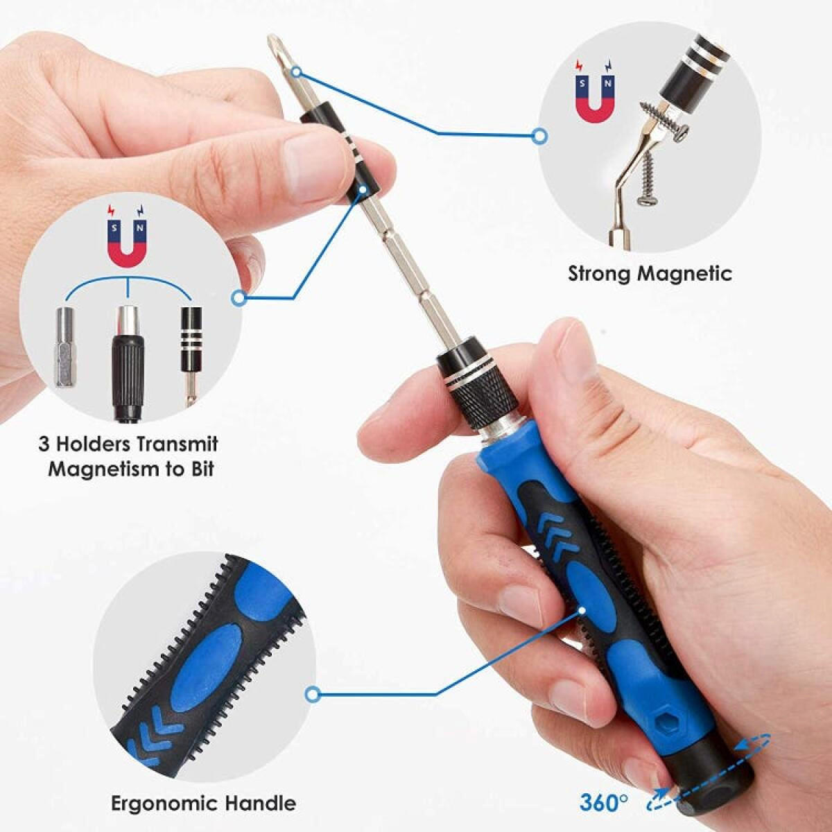 SCHRAUBENDREHERSATZ, 142-teilig, inklusive 120 magnetischer Schraubendreherbits, geeignet für Reparaturen - Multicolor, Metall (24/15/5cm)