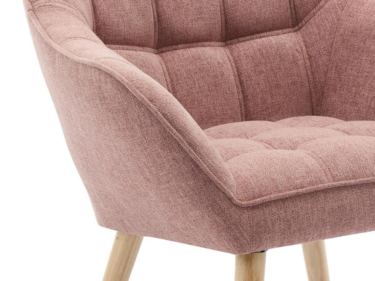 SESSEL - melierter Stoff - Rosa - CASERTA - Pink, Textil (73/77/82cm) - Vente-Unique