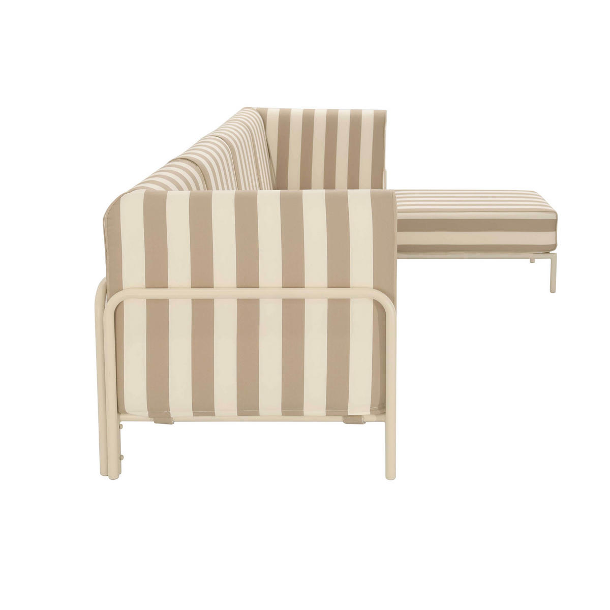 GARTENSOFA mit 5 Sitzplätzen, Beige - Beige, Metall - Oviala