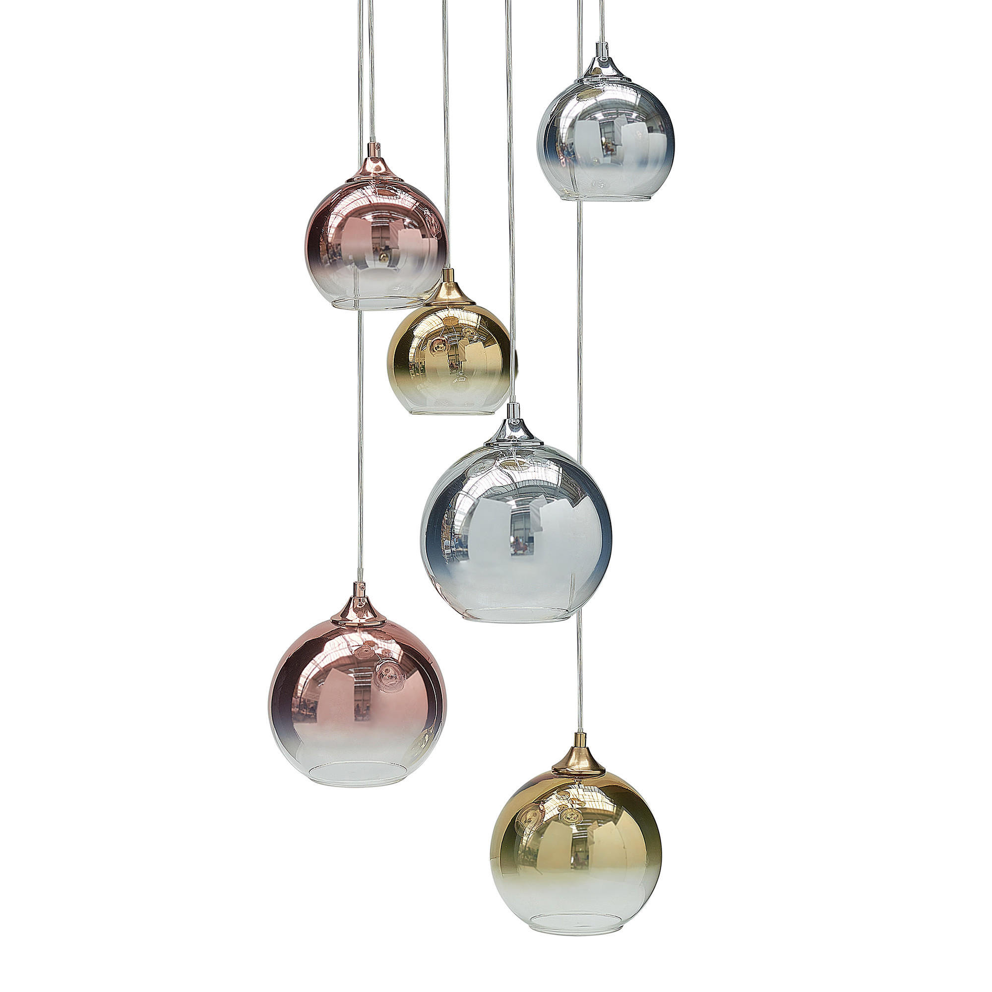 HÄNGELEUCHTE Tooma 35/35/150 cm - Multicolor, Glas (35/35/150cm) - Beliani