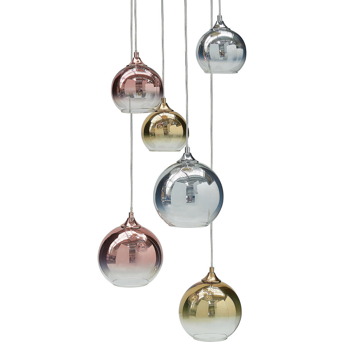 HÄNGELEUCHTE Tooma 35/35/150 cm - Multicolor, Glas (35/35/150cm) - Beliani