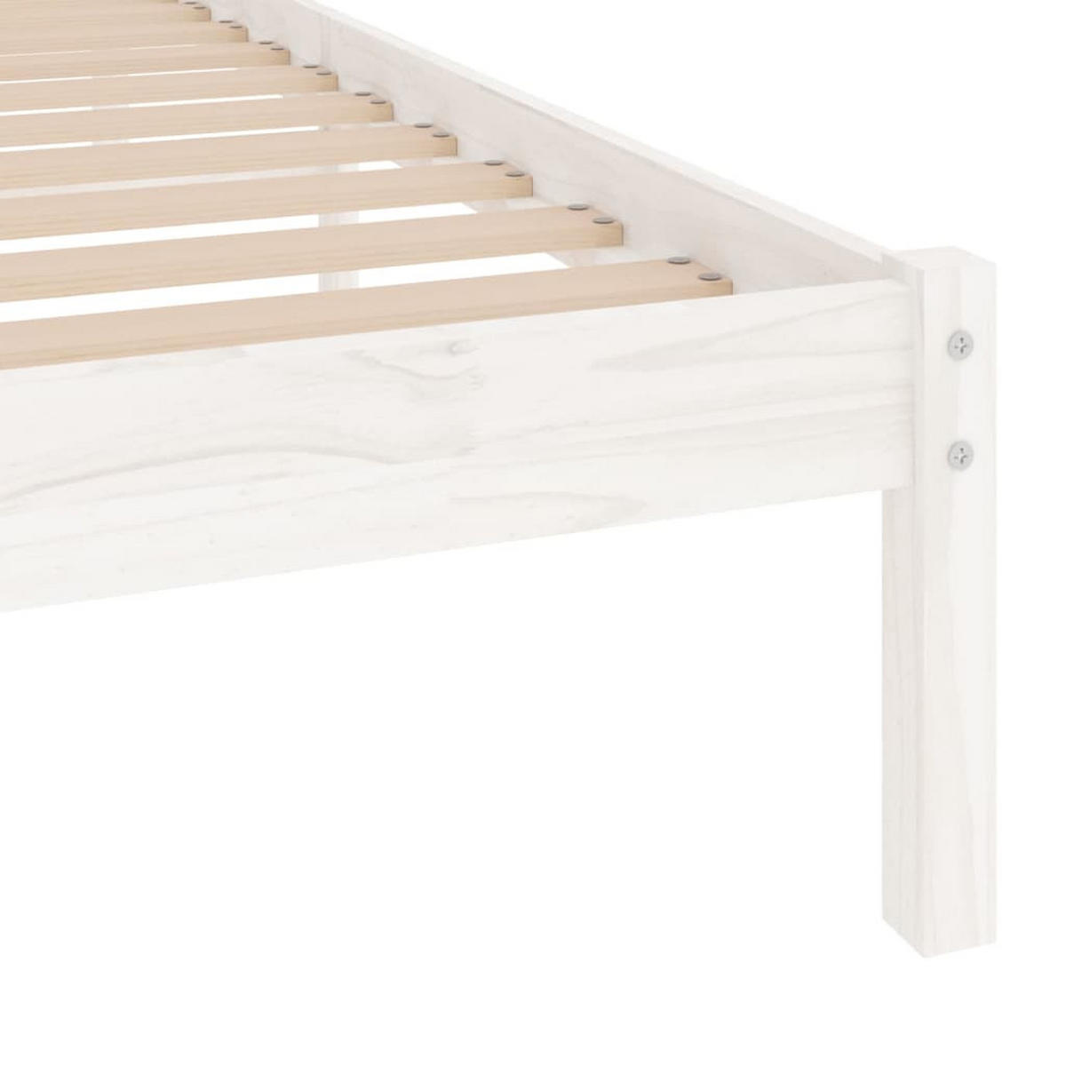 MASSIVHOLZBETT Weiss Kiefer 90/200 Cm - Weiß, Leder (90/200cm) - vidaXL