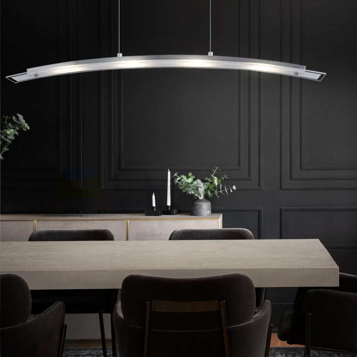 LED HÄNGELEUCHTE Glasplatte Weiß - Weiß, Glas (86/9/120cm) - Globo Lighting