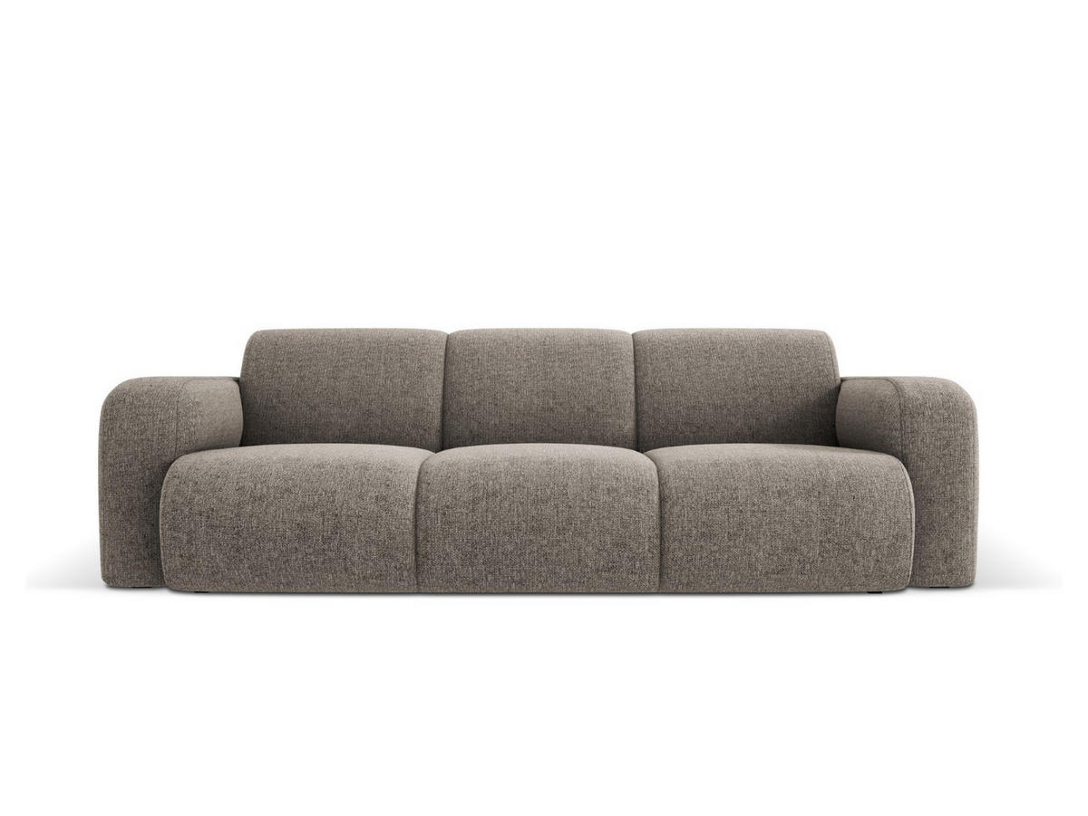 SOFA Molino aus Chenille-Stoff grau 3 Sitzplätze - Grau, Textil (95/72/235cm) - Micadoni