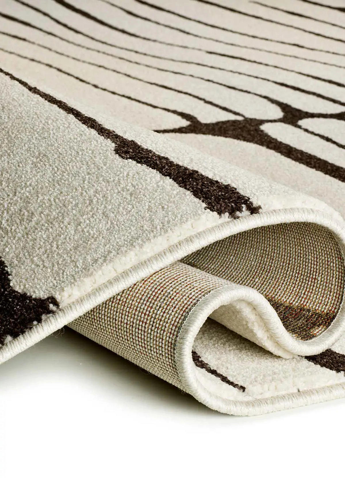 KURZFLORTEPPICH Weiß / Schwarz Retro 200/290 cm - Schwarz/Weiß, Naturmaterialien/Textil (200/290cm) - Atticgo