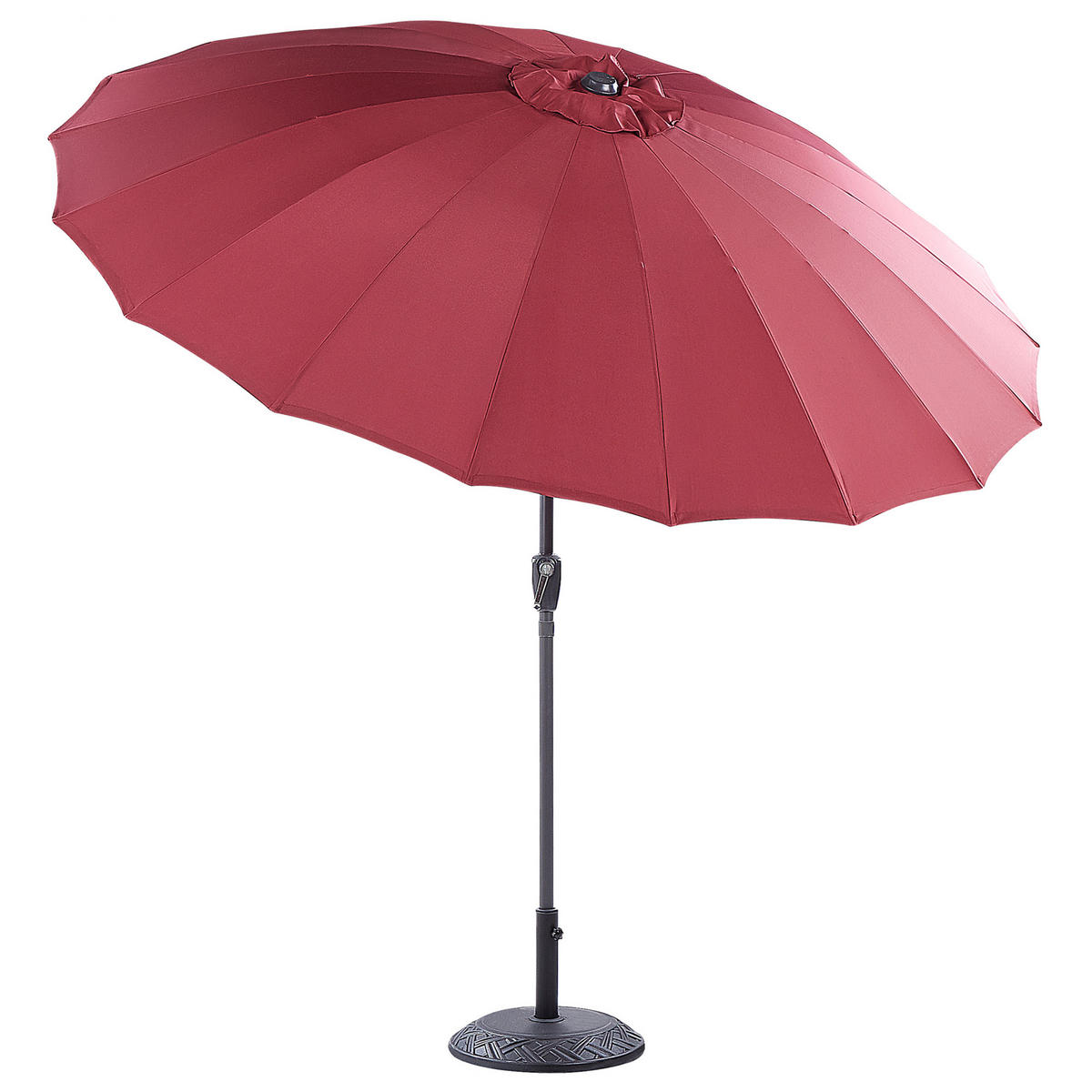 SONNENSCHIRM dunkelrot 255 cm Baia - Rot/Schwarz, Textil (255/255cm) - Beliani