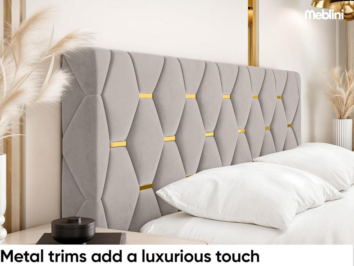 BETT VERSAL - Taupe/Goldfarben, Holzwerkstoff (120/200cm) - Meblini