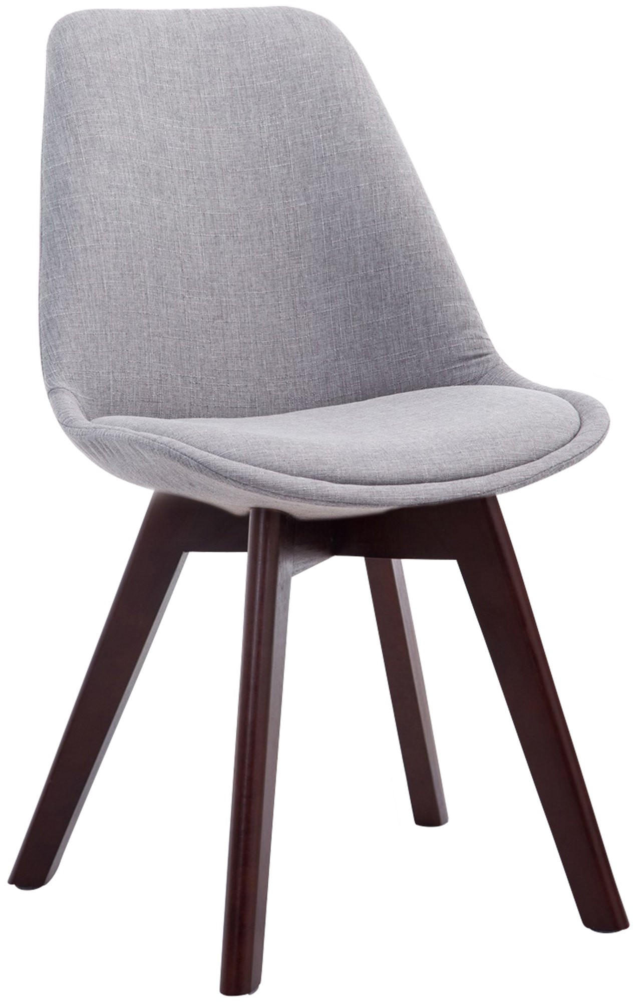 STUHL Stoff Grau - Walnussfarben/Grau, Holz/Textil (48/84/55cm) - CLP