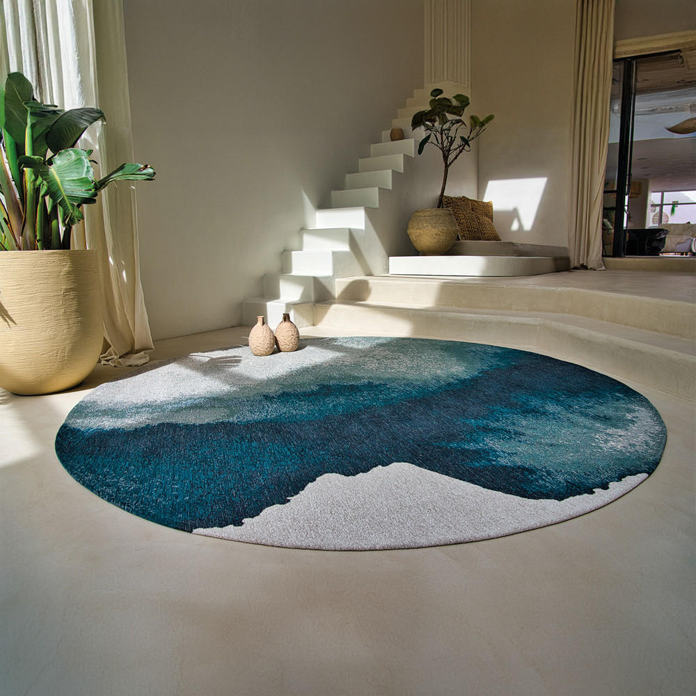 TEPPICH Inkjet Meditation 240/240 cm - Blau, Textil (240/240cm) - Louis De Poortere