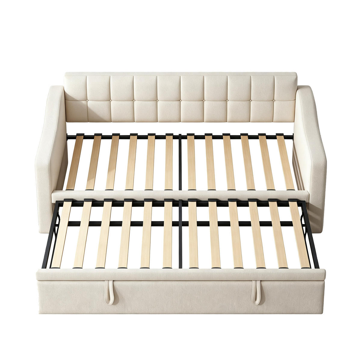 AUSZIEHBETT 90/180/190 cm, DE-01999, in Beige - Beige, Metall (90/190cm) - ComfortXL