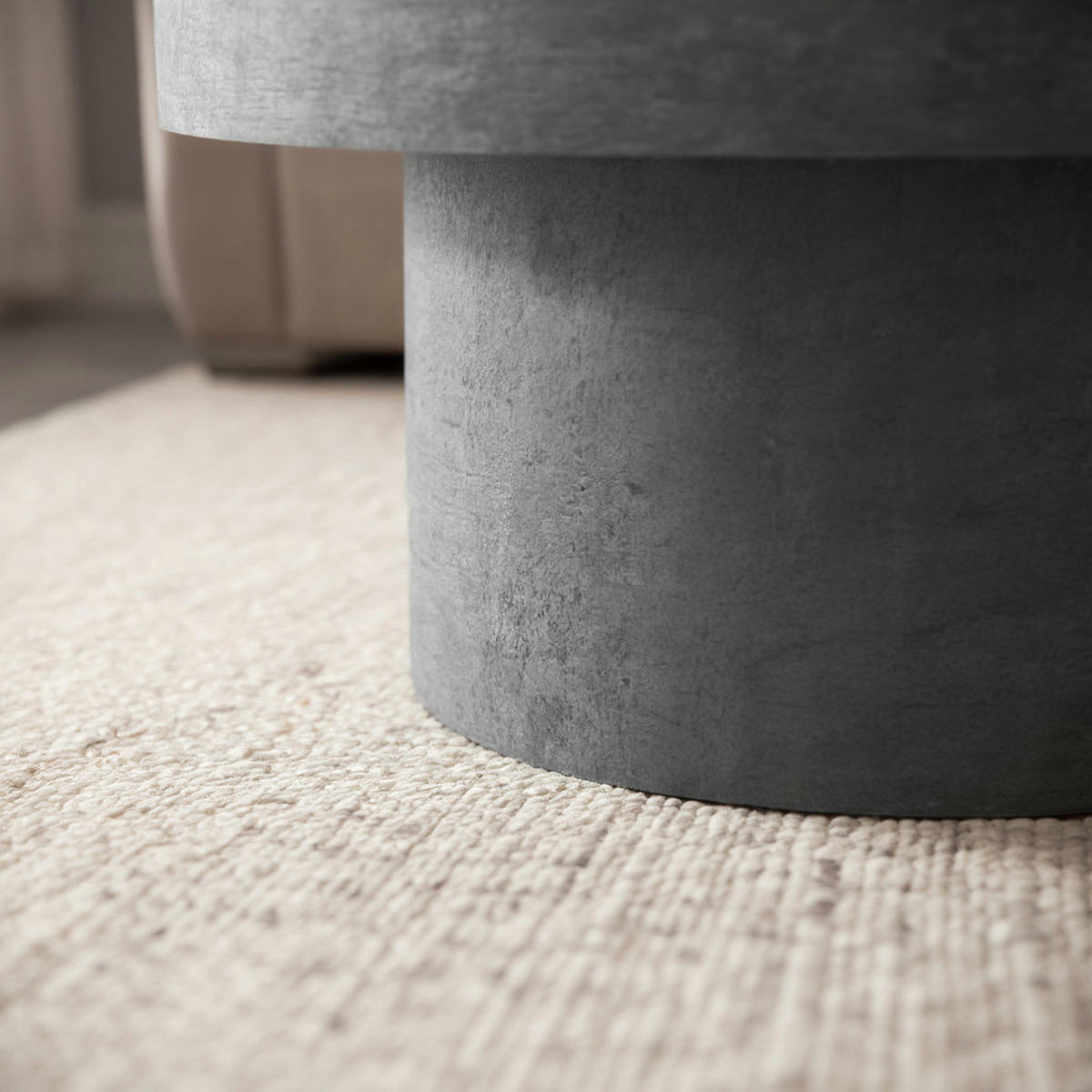 COUCHTISCH rund in Stein-Optik – moderner Look in Grau, Grau 60x60x30 cm - Grau, Holzwerkstoff (60/60/30cm) - KADIMA DESIGN