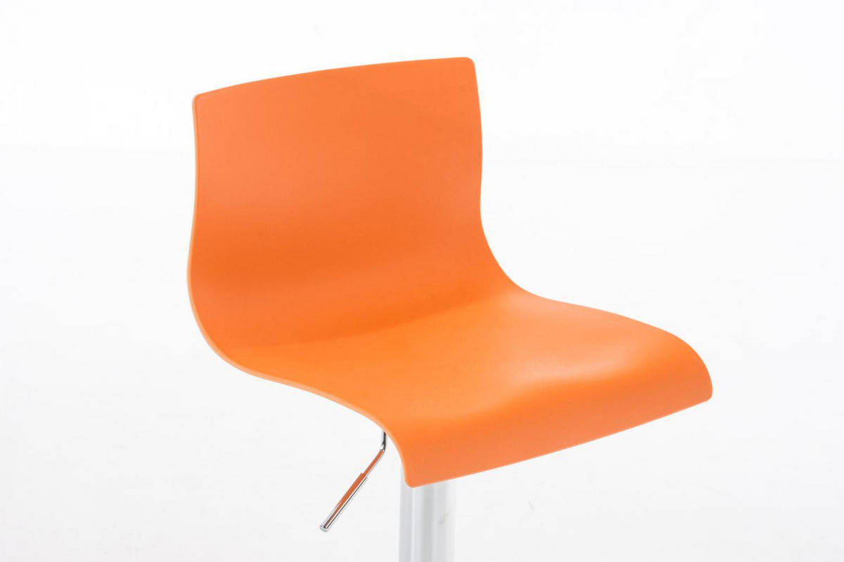 BARHOCKER 2er Set Kunststoff orange - Chromfarben/Orange, Kunststoff/Metall (39/84/36cm) - CLP