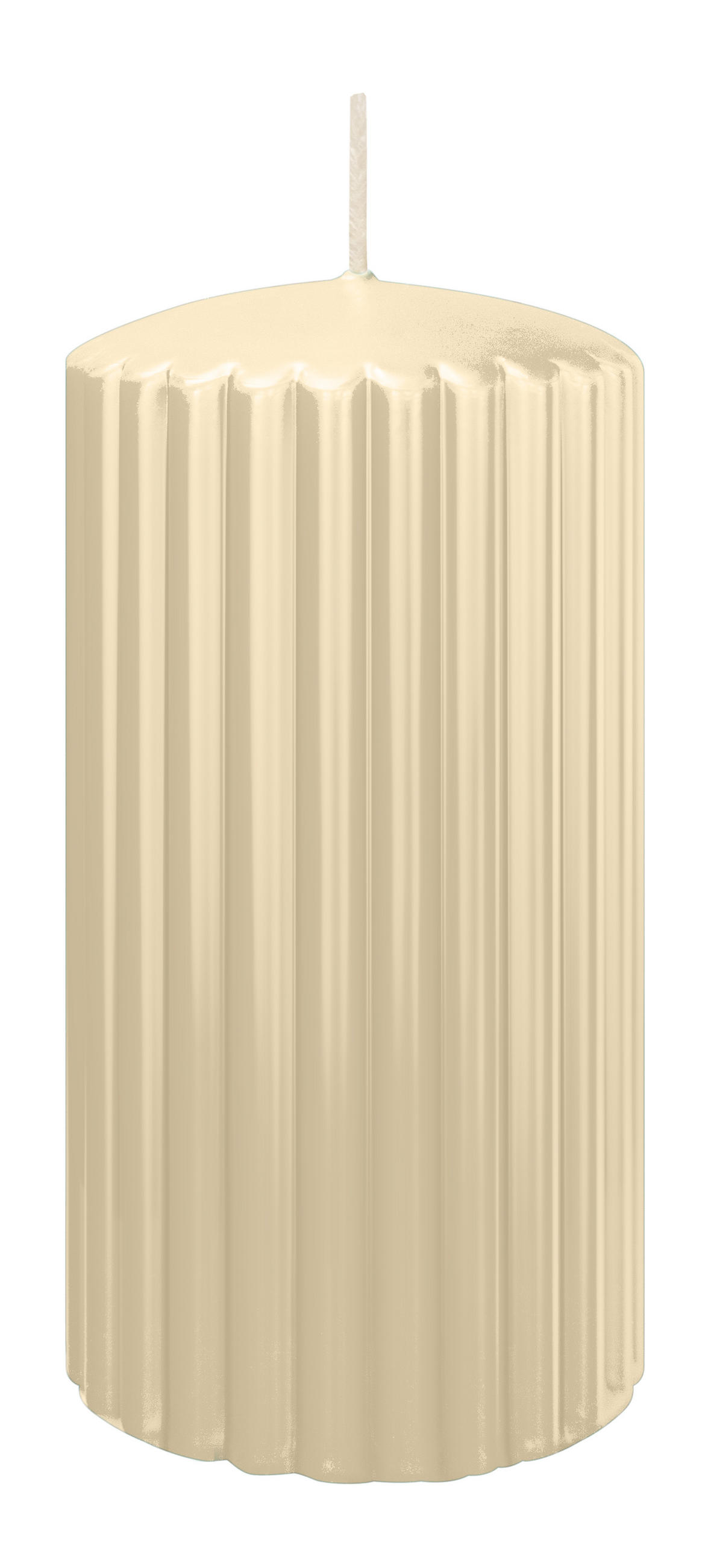 RILLEN KERZEN Bisquit 150 x Ø 80 mm, 4 Stück - Beige, Paraffin (8/15/15cm) - Wiedemann Kerzen