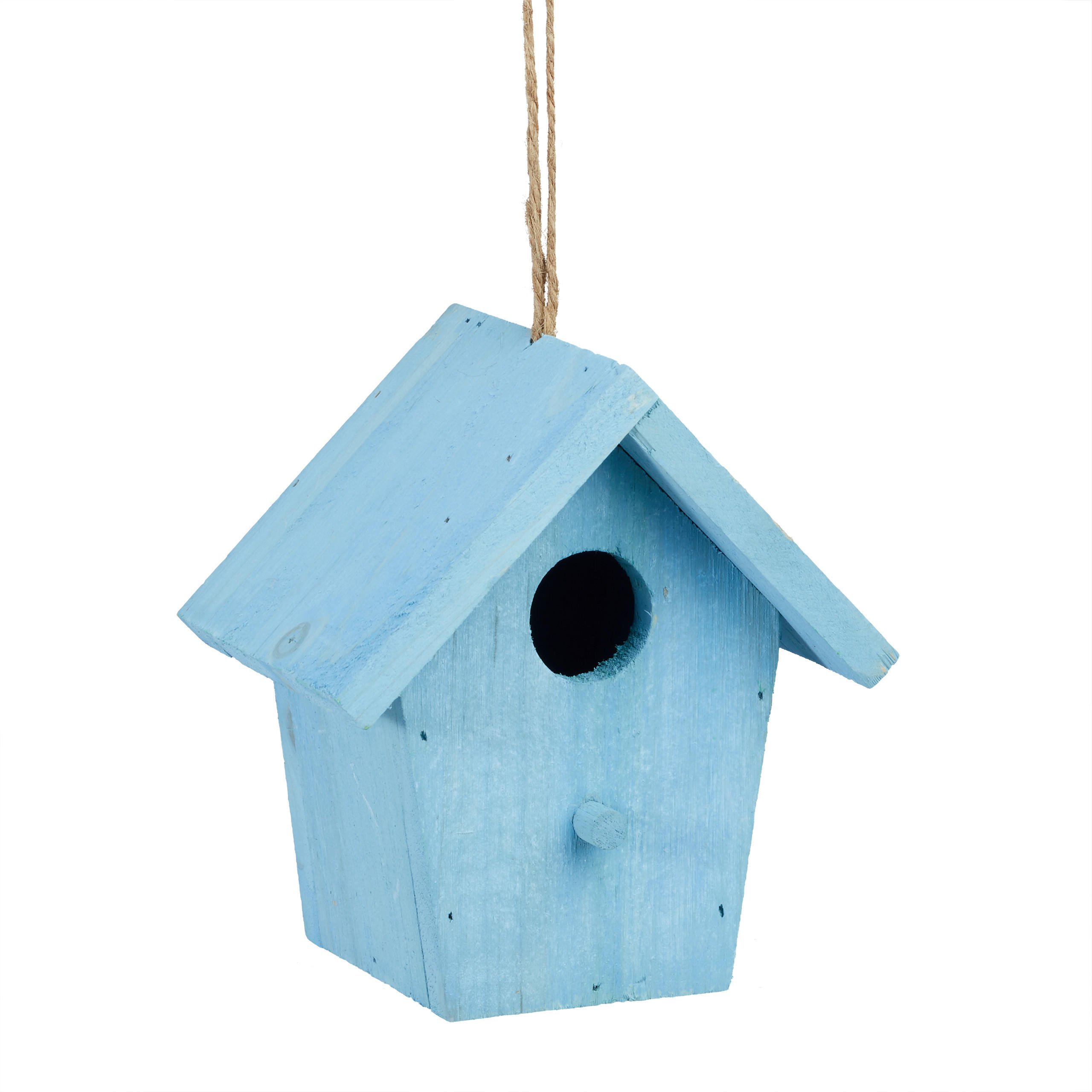 DEKO Vogelhaus - Hellblau, Holz (15/16/11cm) - Relaxdays