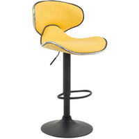 BARHOCKER Lederlook gelb - Gelb/Schwarz, Textil/Metall (46/88/49cm) - CLP