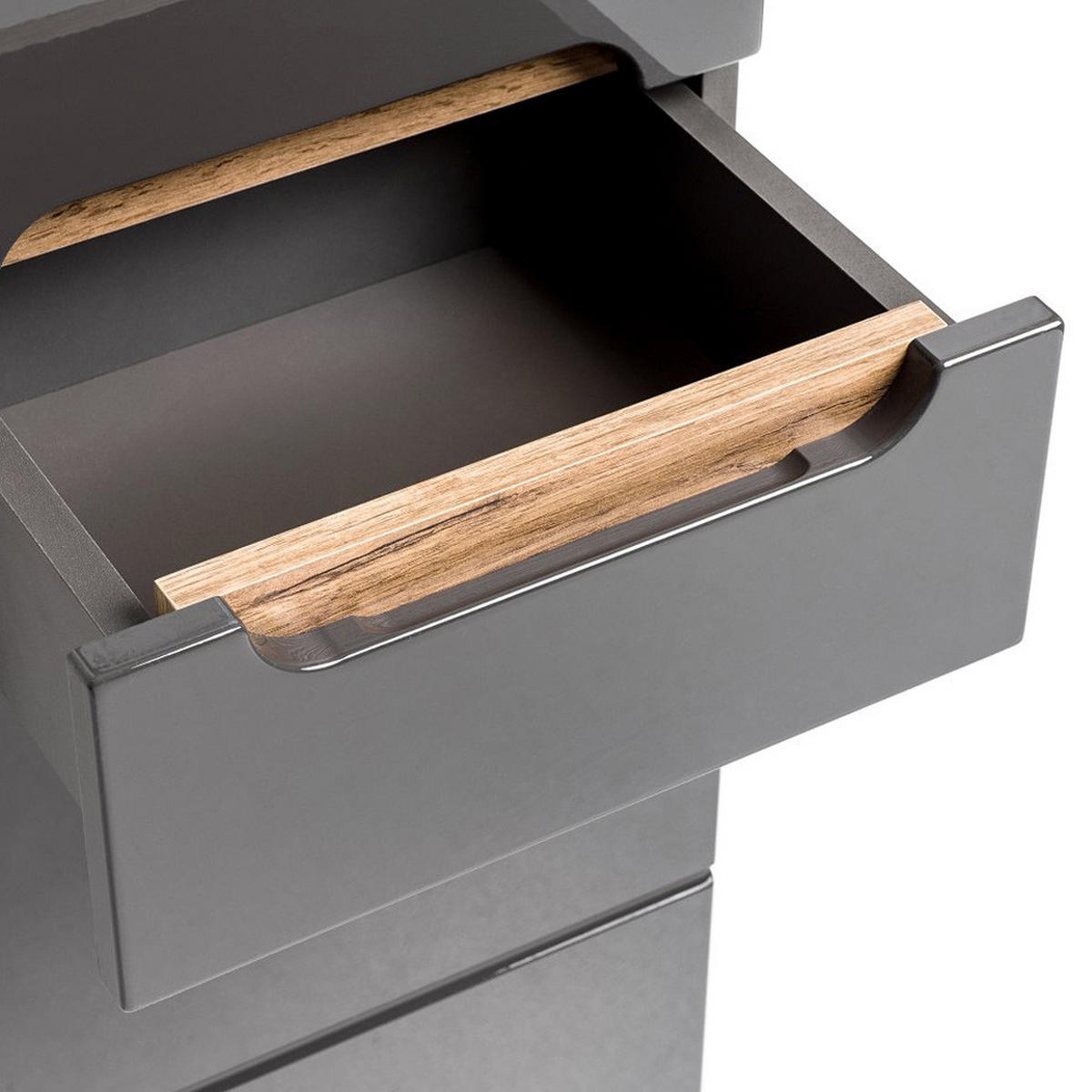 BADMÖBEL-SET 3-TLG. Solna-56 - Grau, Holzwerkstoff (110/200/46cm) - Lomado