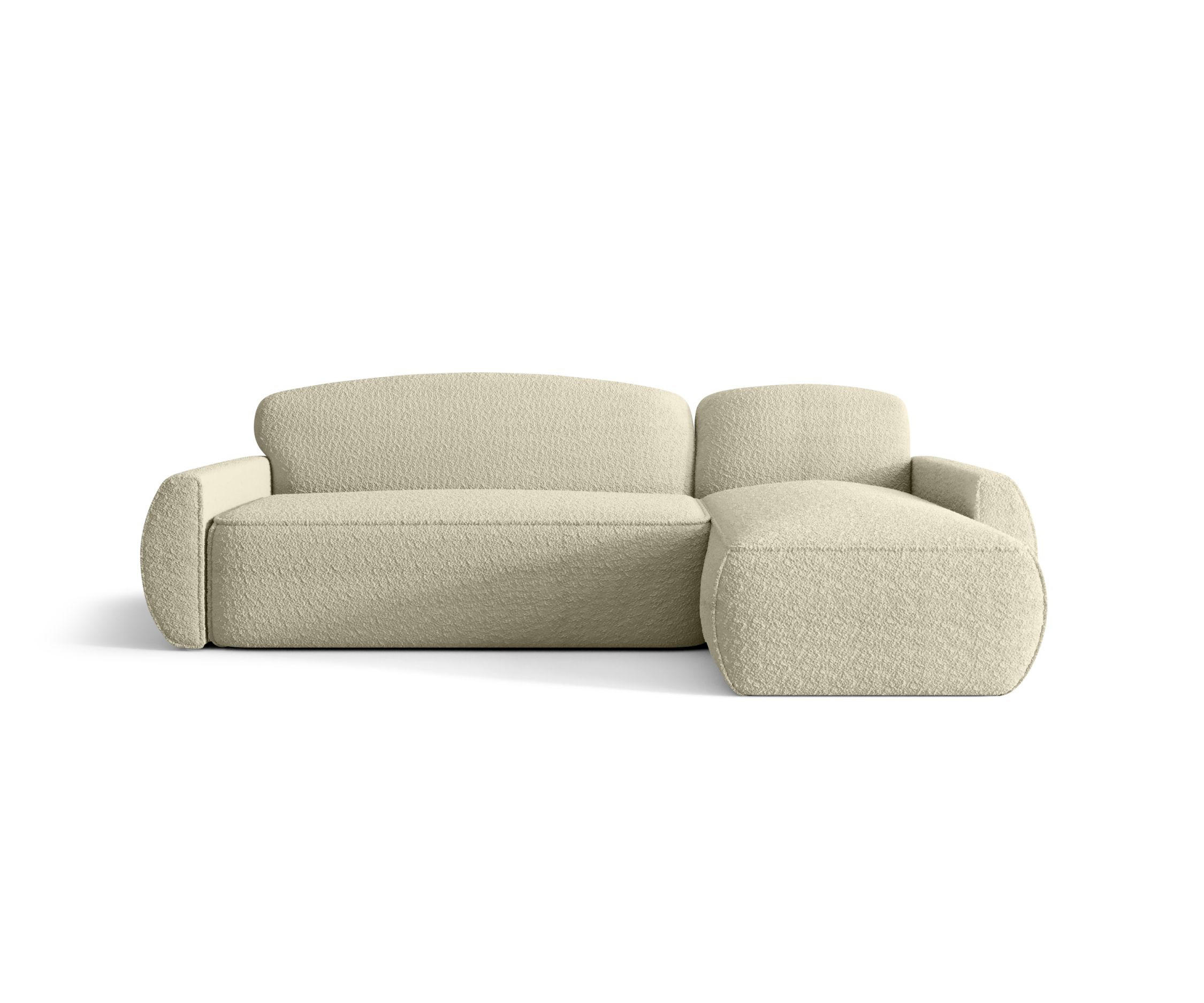 ECKSOFA mit Schlaffunktion LUCAS Quelle 02 Rechts - Ecru, Textil (240/145cm) - Bedante