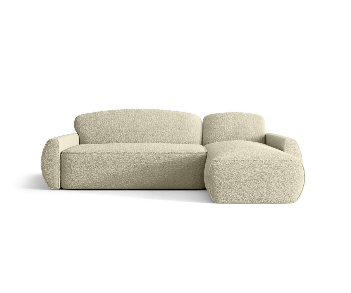 ECKSOFA mit Schlaffunktion LUCAS Quelle 02 Rechts - Ecru, Textil (240/145cm) - Bedante