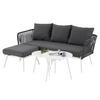 GARTENLOUNGE MYKONOS 4ER SET WEISS/GRAU - Weiß/Grau, Metall - IDIMEX