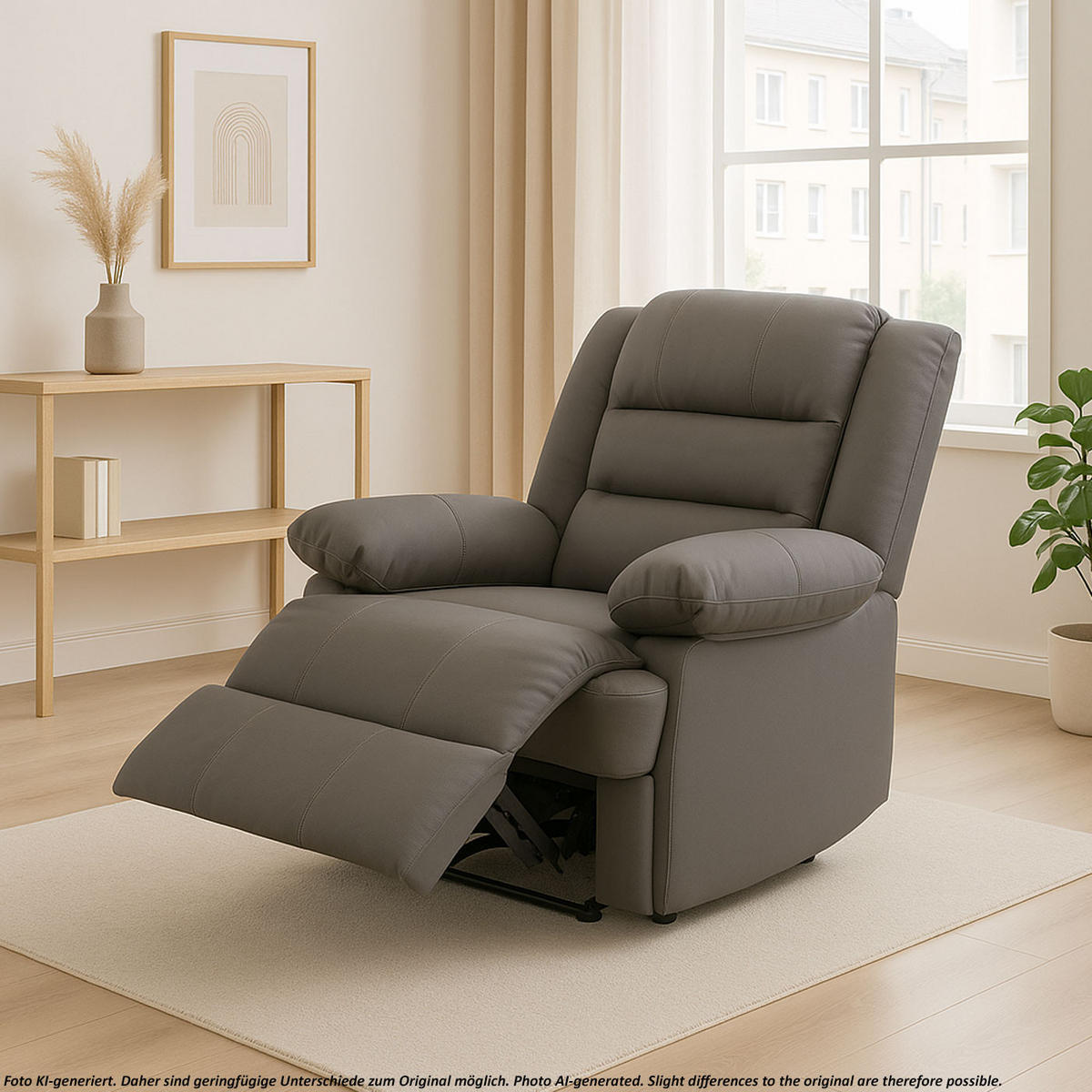 RELAXSESSEL taupe - Taupe, Leder (87/101/150cm) - MCW
