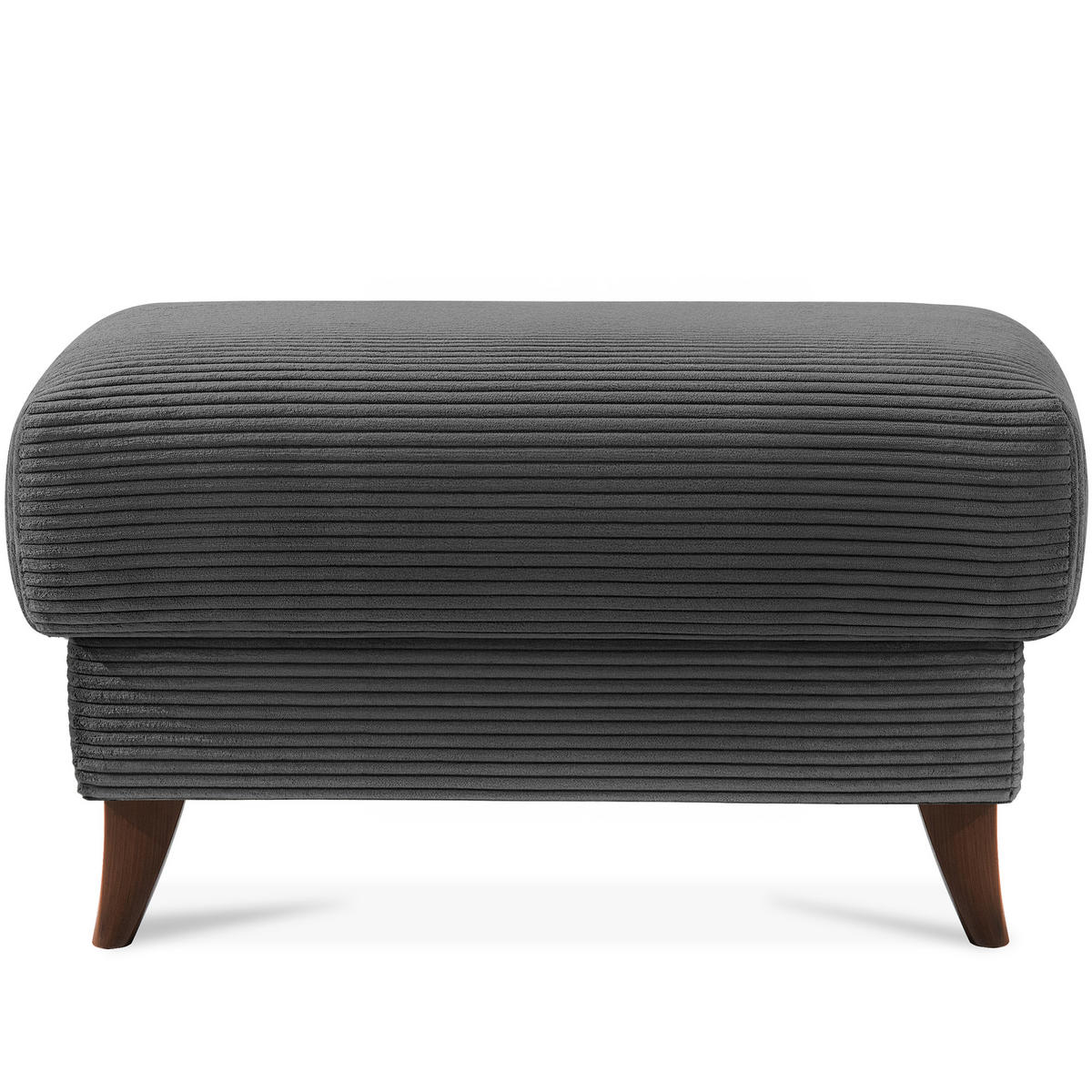 HOCKER GUSTAVO II, Dunkelgrau - Dunkelgrau/Braun, Holz/Holzwerkstoff (92/49/92cm) - KONSIMO®