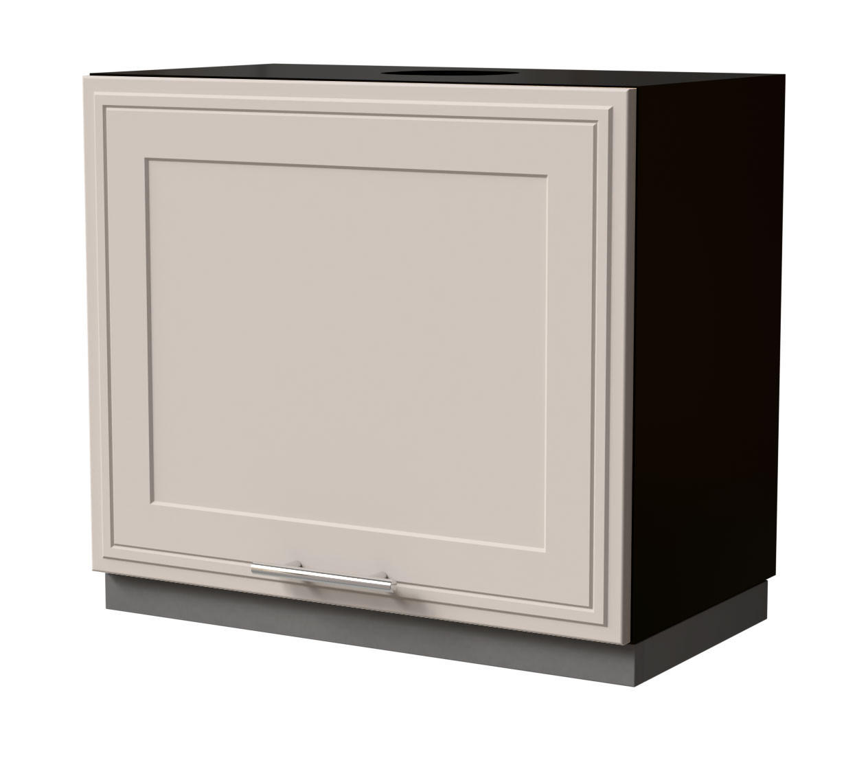 WRASENSCHRANK Salo W8/60 Schwarz / Kaschmir Matt 60 / 32,5 / 50cm - Kaschmir/Schwarz, Holz/Holzwerkstoff (60/50/32.5cm) - Feldmann-Wohnen