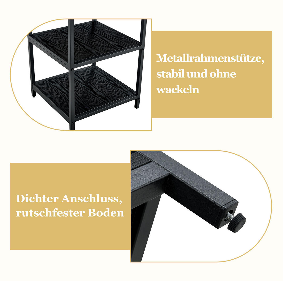 ESSZIMMERSET 5-tlg. rund 107 cm Schwarz Grau - Schwarz, Metall (107/75/107cm) - Meubliv