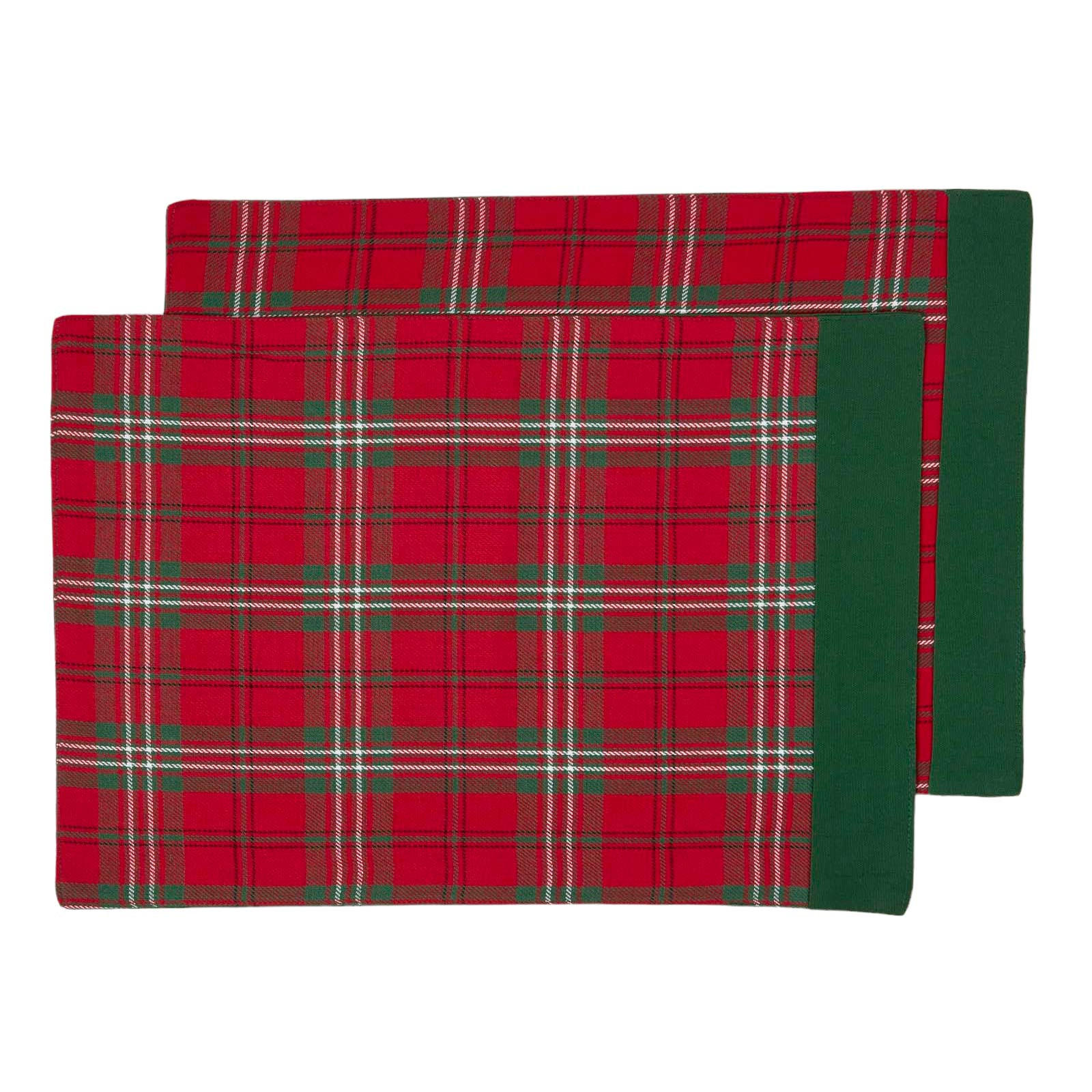 TISCHSET Edward rot kariert, 2er-Set 30/45 cm, 100% Baumwolle - Rot, Textil (30/45cm) - Homescapes