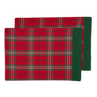 TISCHSET Edward rot kariert, 2er-Set 30/45 cm, 100% Baumwolle - Rot, Textil (30/45cm) - Homescapes
