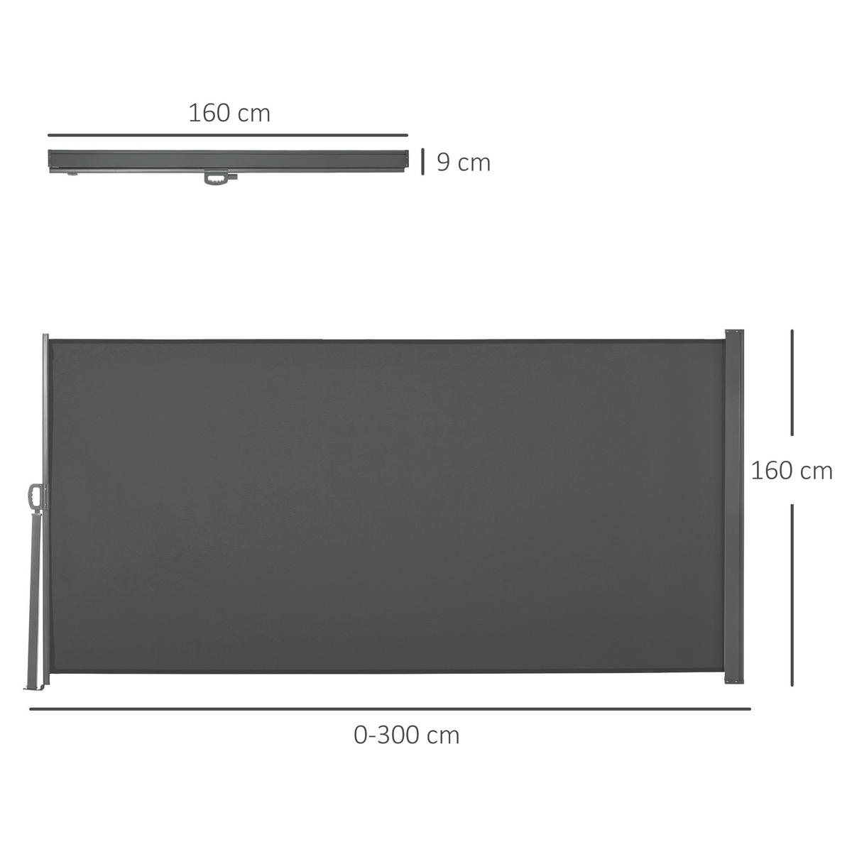 MARKISE DE-14020 ausziehbar 3/1,6 m, UV-Schutz Grau - Grau, Textil (0.01/160/300cm) - ComfortXL