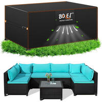 ABDECKHAUBE Gartenmöbel 180 x 120 x 74 cm Wasserdicht 420D Oxford Stoff - Schwarz, Kunststoff (120/74/180cm)