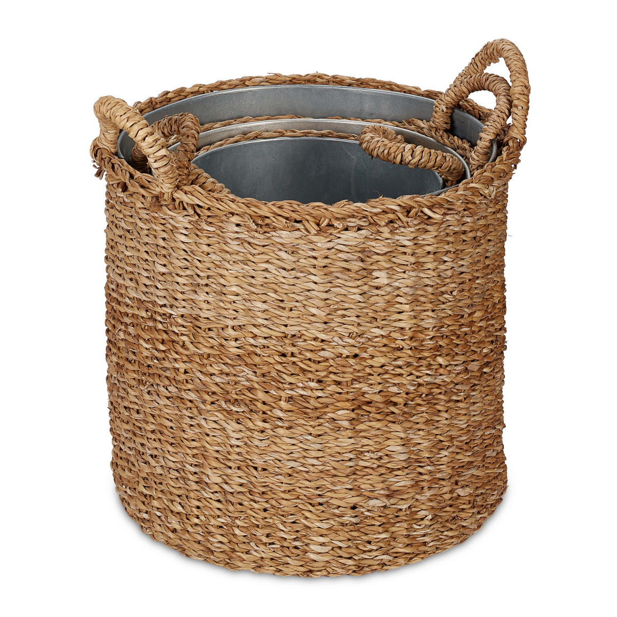 3XPFLANZKORB - Multicolor, Textil/Metall (42cm) - Relaxdays