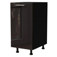 KÜCHENUNTERSCHRANK Essen D1D/40 Schwarz Hochglanz / Schwarz Matt 40 / 50 / 82cm - Schwarz Hochglanz/Schwarz, Holz/Holzwerkstoff (40/82/50cm) - Feldmann-Wohnen