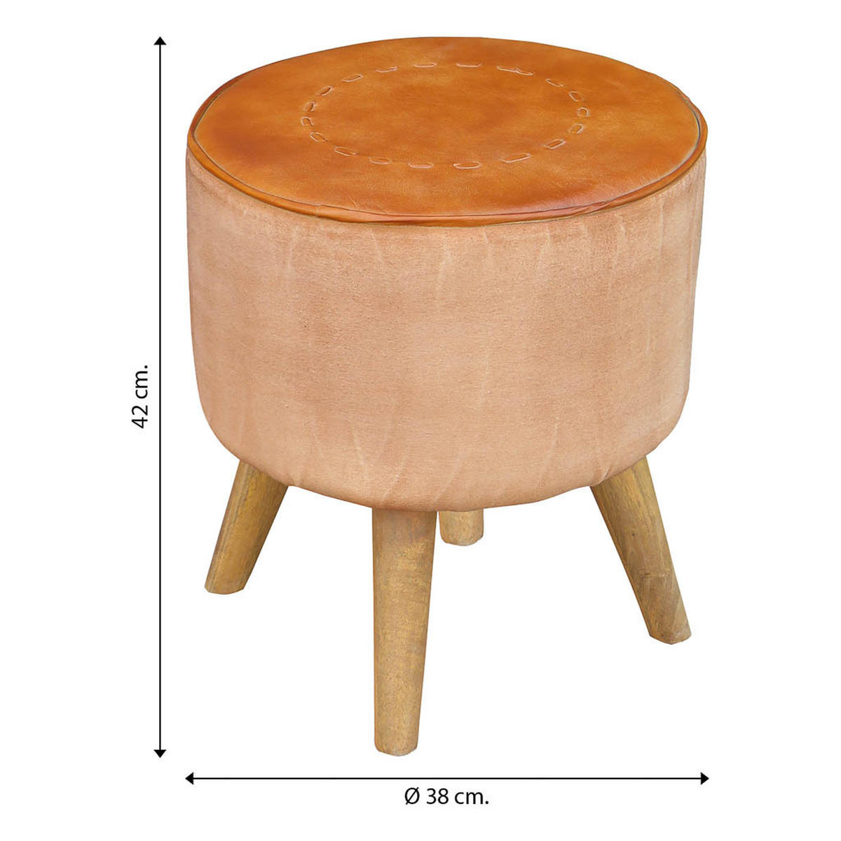 HOCKER, braun, 38x42cm - Braun, Holz (38/42/38cm) - Wanderlust