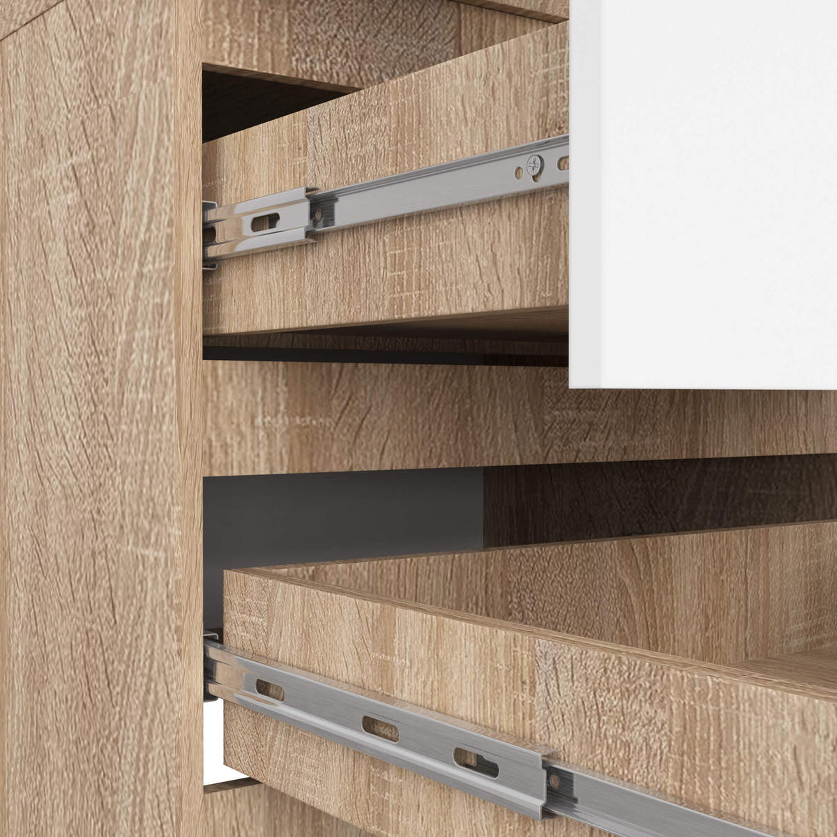 KLEIDERSCHRANK Eiche Sonoma, Weiß 234/60/51 - Weiß/Sonoma Eiche, Holzwerkstoff (60/234/51cm) - RAUMHIRSCH FURNITURE