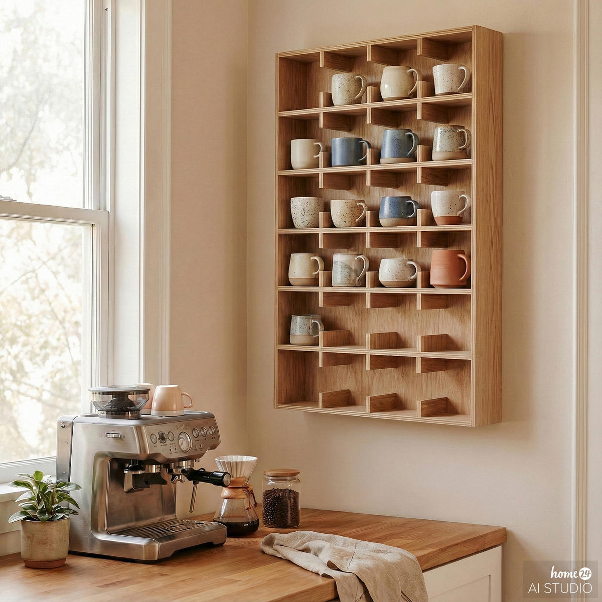 FURNIERTES TASSENREGAL - Tanne - Braun, Holzwerkstoff (63/110/12cm) - home24