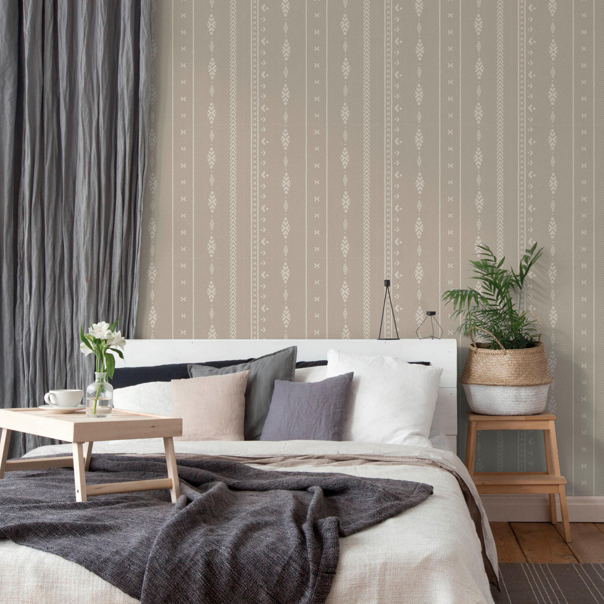 TAPETE ethnische Motive 53 cm x 10 m - Beige, Papier (53/1000cm) - Sanders & Sanders
