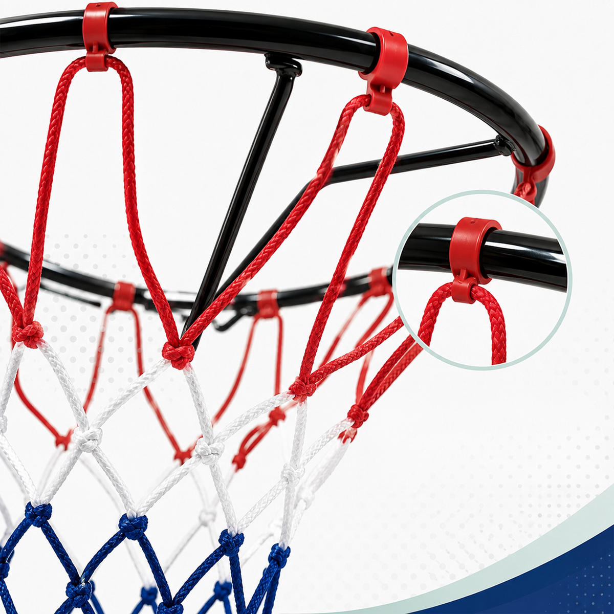 BASKETBALLKORB Schwarz Wandmontage 45 cm - Multicolor, Textil/Metall (45cm) - Relaxdays