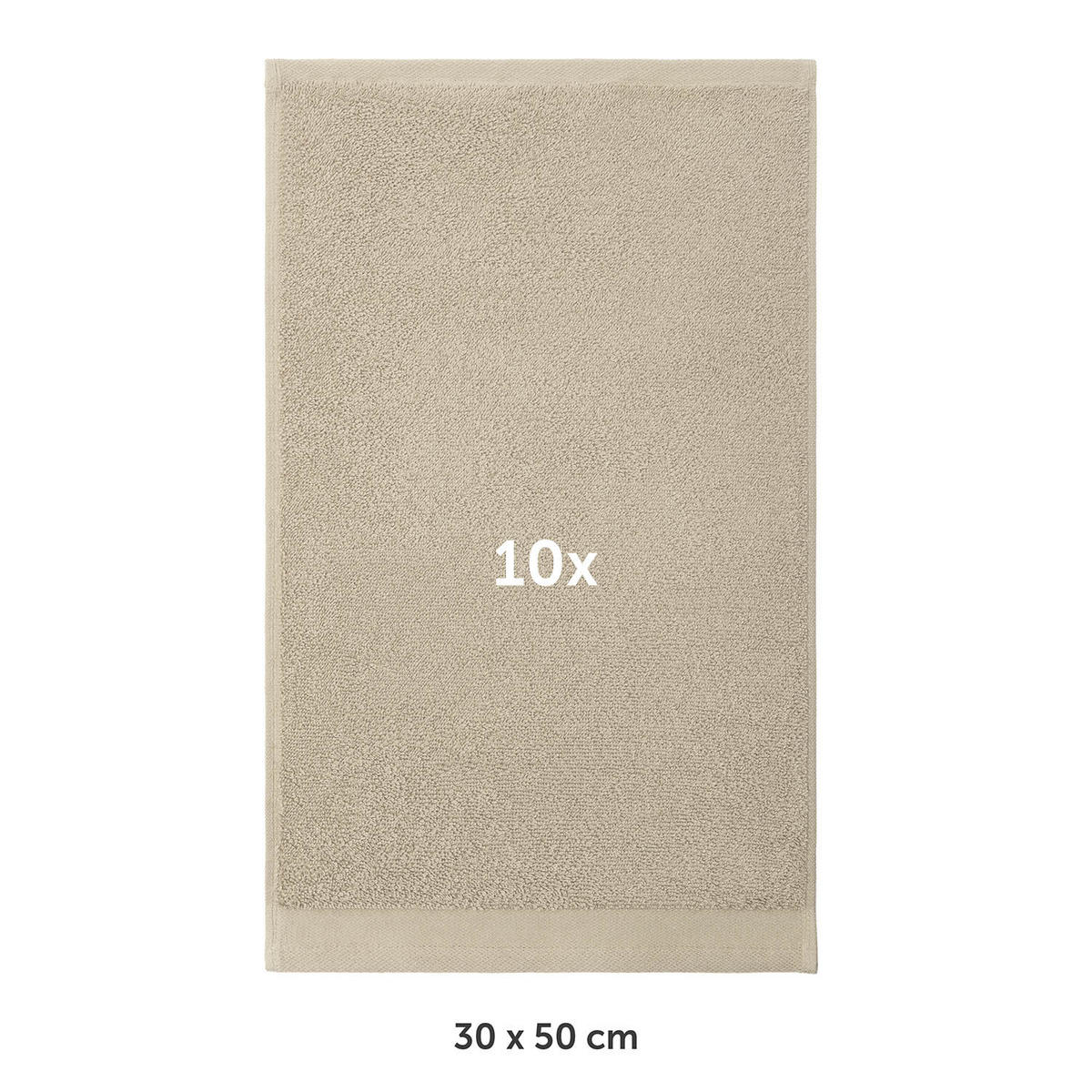 RUČNÍK PRO HOSTY sada 10 ks, 10x ručník pro hosty 30/30 cm, taupe - taupe, textil (30/30cm) - Blumtal