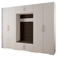 GARDEROBEN-SET 236,7/300/47 - Goldfarben/Weiß, Holz/Kunststoff (300/236.7/47cm) - Abiks Möbel