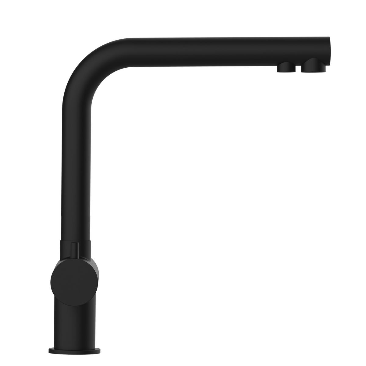 3-WEGE-KÜCHENARMATUR, Edelstahl Massiv aus Chirurgenstahl, PVD Schwarz Matt, 360° schwenkbar - Schwarz, Metall (25/35/25cm) - VIZIO