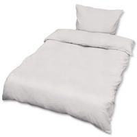 BETTWÄSCHE Julie 135/200 cm + Kissenbezug 80/80 cm Weiß Renforcé 2er Set - Weiß, Textil (135/200cm)