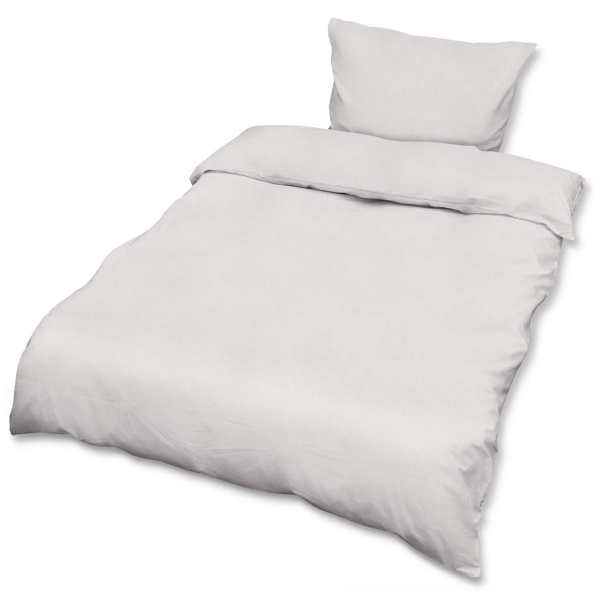 BETTWÄSCHE Julie 135/200 cm + Kissenbezug 80/80 cm Weiß Renforcé 2er Set - Weiß, Textil (135/200cm)