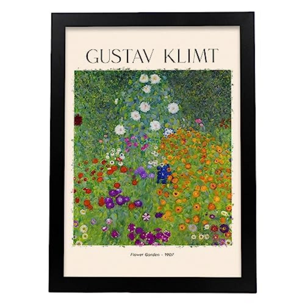 POSTER Blumengarten A3 Schwarzer Rahmen - Schwarz, Papier (29.7/5/42cm) - Nacnic