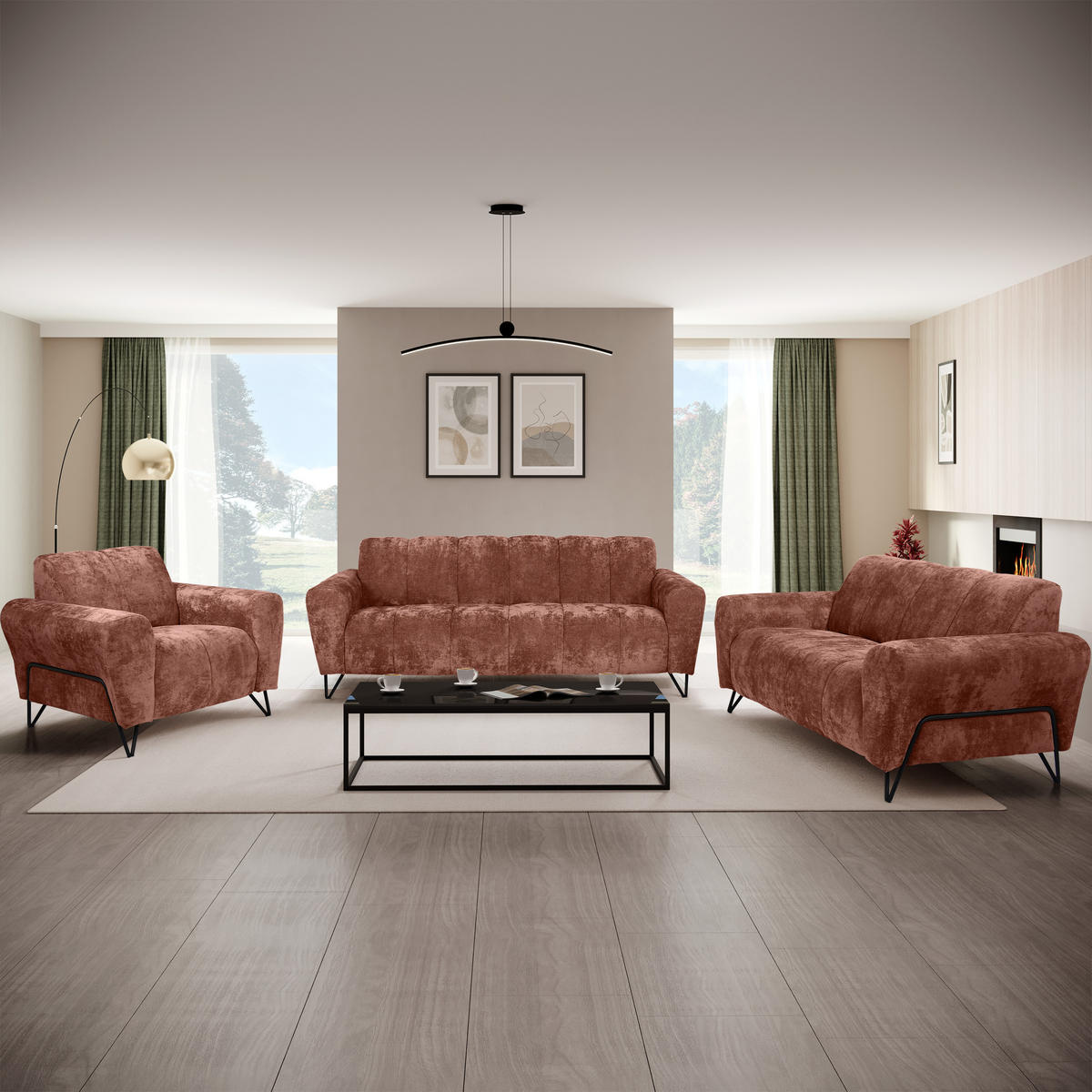 2-SITZER SOFA Volare rot - Rot/Schwarz, Textil/Metall (160/83/98cm) - Beautysofa