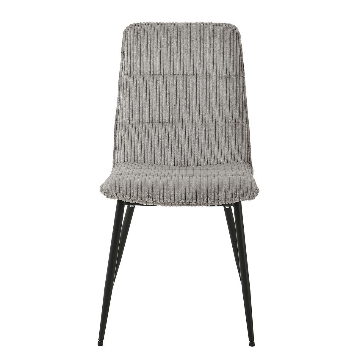 POLSTERSTUHL - 4er-Set - Cord / Eisen - Schwarz/Cappuccino, Textil/Metall (47/91/60cm) - home24