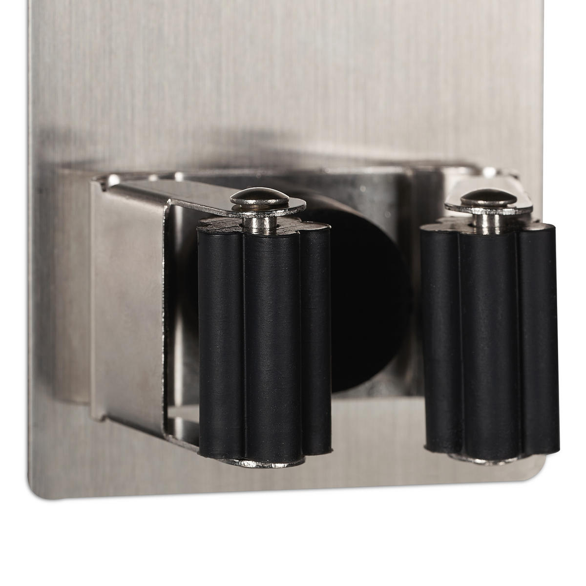 2XGERÄTEHALTER - Silberfarben, Kunststoff/Metall (6.5/8/4cm) - Relaxdays