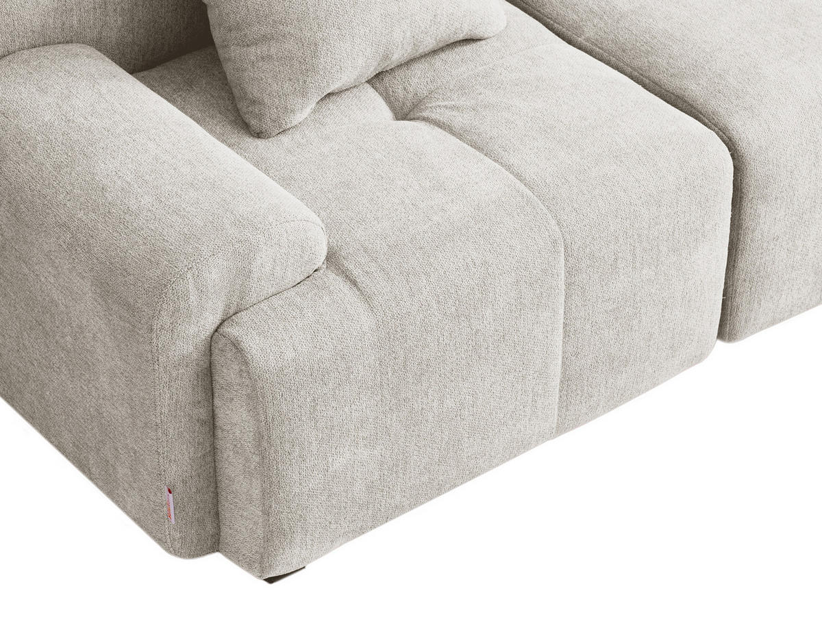 WOHNLANDSCHAFT Chenille Elfenbeinweiß - Creme, Textil (345/73/190cm) - MILYsofa