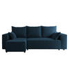 ECKSOFA Tobi mit Bettkasten und Schlaffunktion, L-Form, Cordstoff, Universal - Blau, Holzwerkstoff (246/145cm) - 4ALL HOME